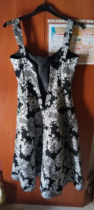 Vestido fiesta negro bordado T.38