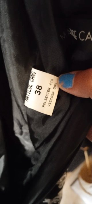 Vestido fiesta negro bordado T.38