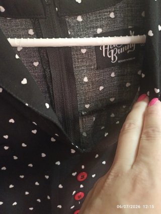 Vestido negro lunares blancos