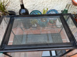 Terrario para reptiles negro/transparente