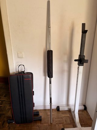 Rack, Barra, Mancuernas y Discos Gimnasio