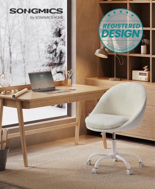 Silla de oficina beige/blanca