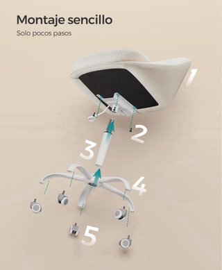 Silla de oficina beige/blanca