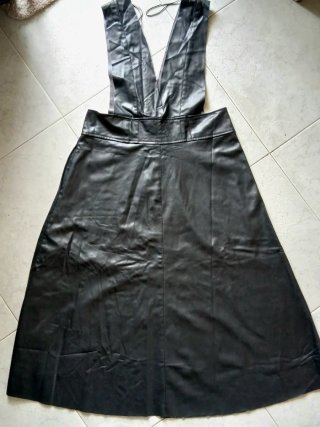 Vestido Negro Piel Zara Talla M