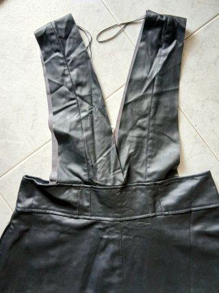Vestido Negro Piel Zara Talla M