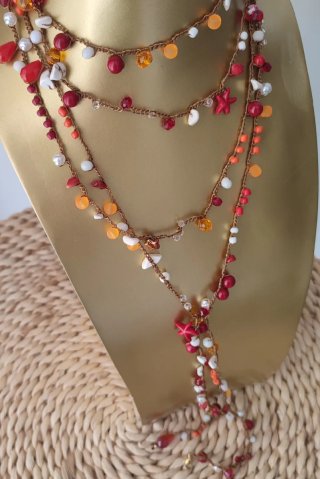 Collar de mil vueltas con cuentas