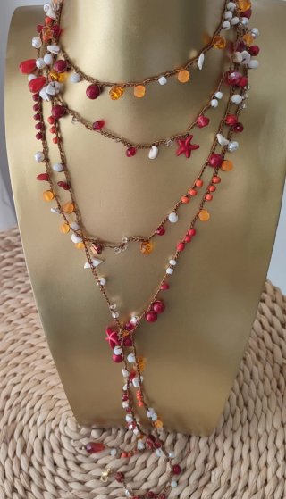 Collar de mil vueltas con cuentas