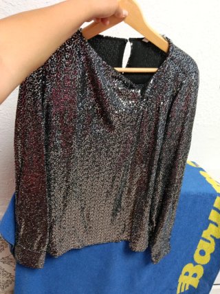 Blusa manga larga lentejuelas