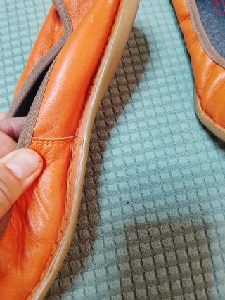 Bailarinas de piel naranja talla 37