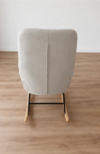 Mecedora lactancia beige tela y madera