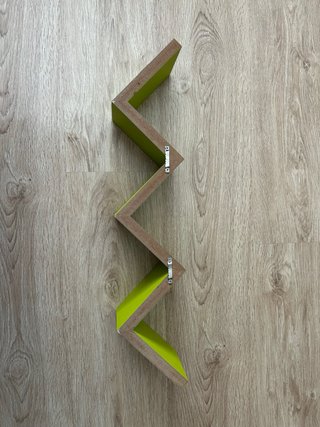 Estantería Zigzag Verde Madera