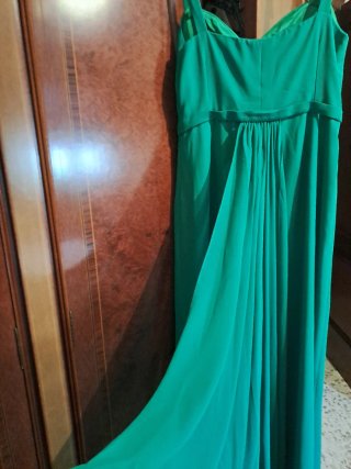 Vestido largo Javier Levon atelier verde