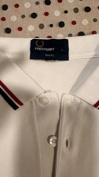 Polo Fred Perry Blanco Talla L Slim original