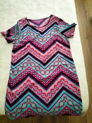 Vestido estampado zig-zag