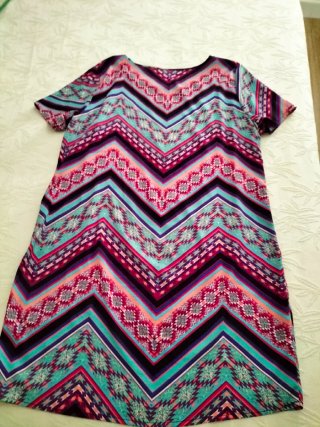 Vestido estampado zig-zag