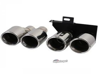 DIFUSOR TRASERO EN NEGRO BRILLANTE PARA BMW SERIE 5 F10/F11 + COLAS CROMO