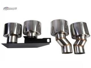 DIFUSOR TRASERO EN NEGRO BRILLANTE PARA BMW SERIE 5 F10/F11 + COLAS CROMO