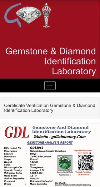 2 Esmeraldas Muzo 3.10 Ct; GDL