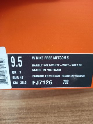 Nike Free Metcon 6 Talla 41 Verde Neón
