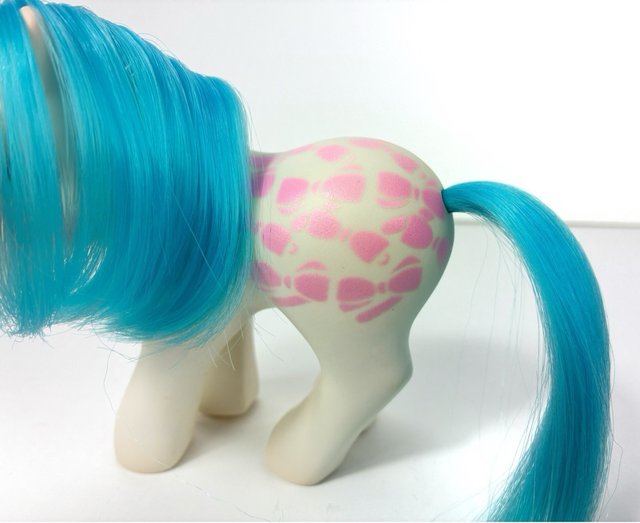 My Little Pony G1 Turquesa Lazos Rosas Vintage