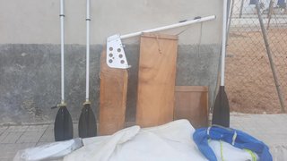 Barco velero vela ligera Pastinaca con motor honda