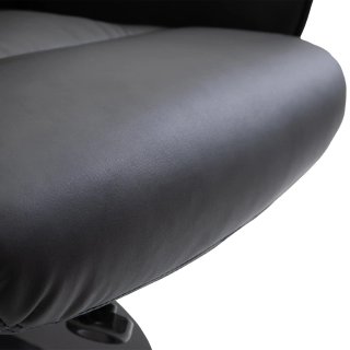 Poltrona Relax Girevole 360° in Finta Pelle Nera