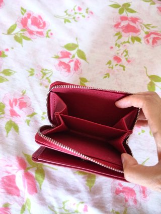 Cartera monedero rojo rectangular Stradivarius