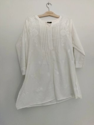 Blusa Ibicenca Blanca Talla L