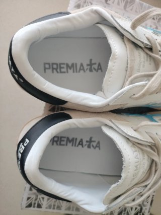 Premiata Hombre Zapatillas Blancas y Azules