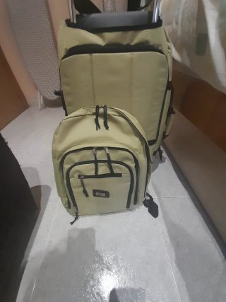 Maleta blanda con ruedas y mochila