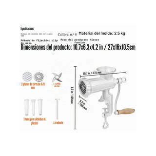 VEVOR Picadora carne manual hierro fundido