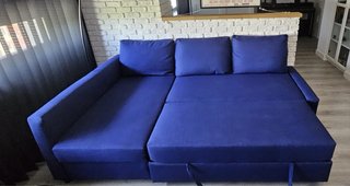 DIVANO LETTO IKEA FRIHETEN BLU CON CHAISE LONGUE