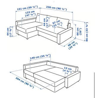 DIVANO LETTO IKEA FRIHETEN BLU CON CHAISE LONGUE
