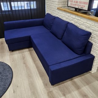 DIVANO LETTO IKEA FRIHETEN BLU CON CHAISE LONGUE