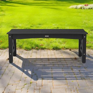 Panca da Giardino in Plastica Nera per Esterni