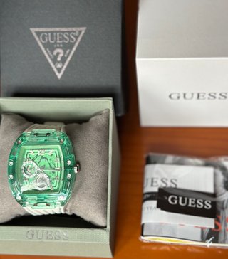Reloj Guess Transparente Verde y Blanco