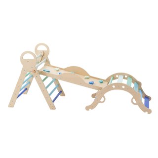 Set Pikler 9 in 1 Blu con Arco Rampa Montessori