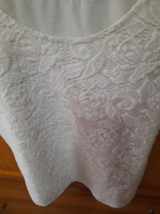 Camiseta tirantes encaje blanco