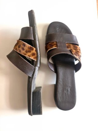 Sandalias cuero Mustang Marrón Leopardo