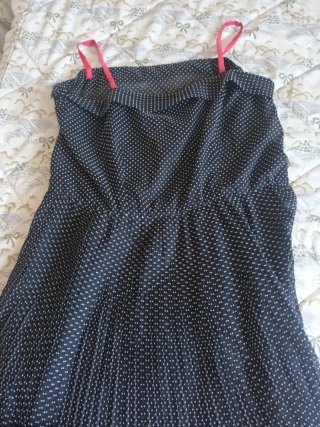 Vestido lunares negro y rojo T42