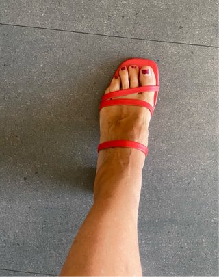 Sandalias tacón piel rojas T39