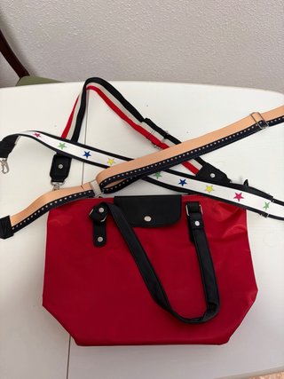 Bolso Satchel Rojo con 3 Correas