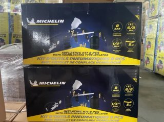 COMPRESOR MICHELIN 100L BICILÍNDRICO + KIT 8 PZS