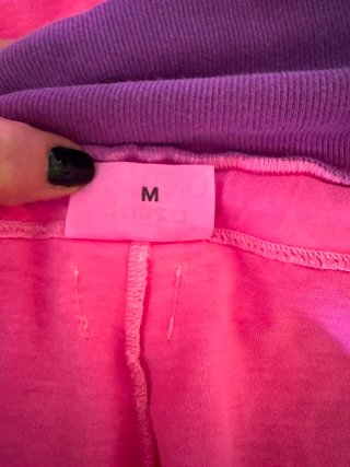 Pantaloni rosa acceso cotone cargo
