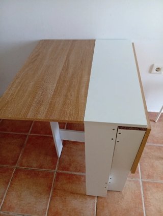 Mesa Comedor Plegable Madera y Blanca