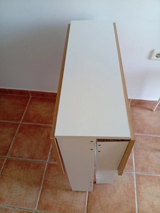 Mesa Comedor Plegable Madera y Blanca