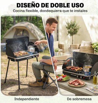 Barbacoa a gas portatile 2 in 1 propano 7 kW