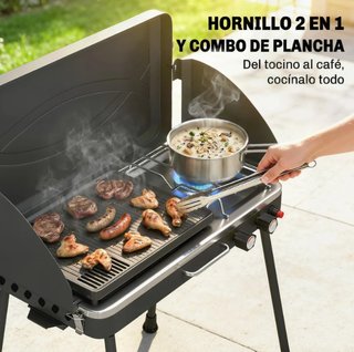 Barbacoa a gas portatile 2 in 1 propano 7 kW