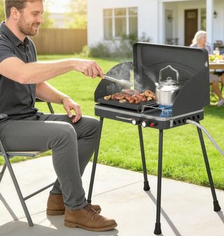 Barbacoa a gas portatile 2 in 1 propano 7 kW