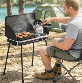 Barbacoa a gas portatile 2 in 1 propano 7 kW